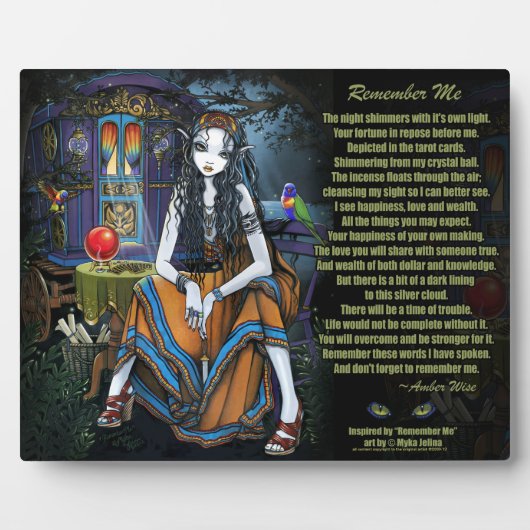 Onthoud dat ik met Gypsy Teller Poem Plaque Fotoplaat (Voorkant)