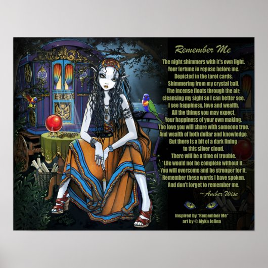 Onthoud dat Poster Gypsy Fortune Teller Poem (Voorkant)