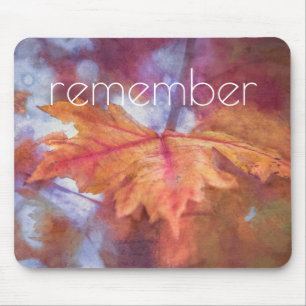 Onthoud de Autumn Maple Leaf Foto Art Muismat
