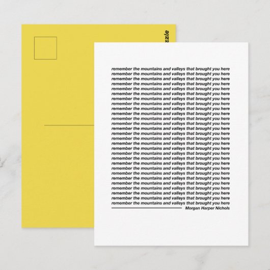 Onthoud de bergen en dalen briefkaart (Voorkant / Achterkant)