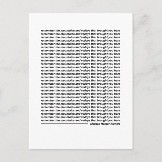 Onthoud de bergen en dalen briefkaart (Voorkant)