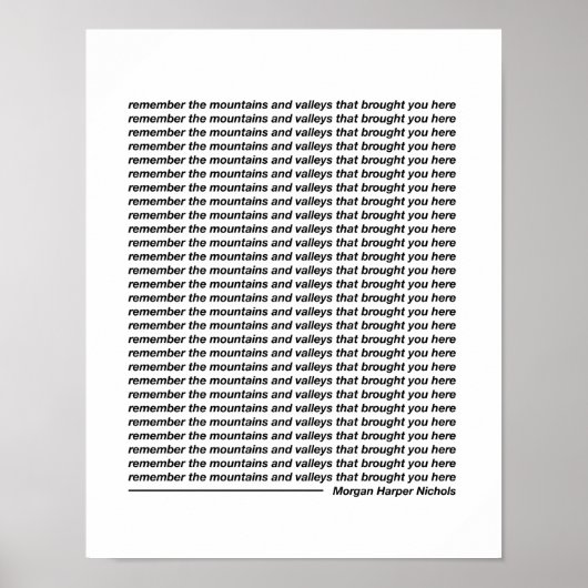 Onthoud de bergen en dalen poster (Voorkant)