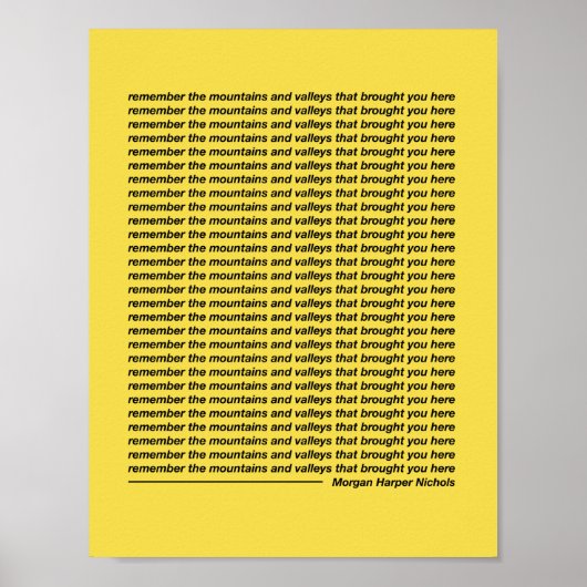 Onthoud de bergen en dalen poster (Voorkant)