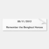 Onthoud de Bumpersticker van Benghazi Heroes (Voorkant)