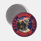 Onthoud de dag van de Veteranen Magneet (Voorkant / Achterkant)