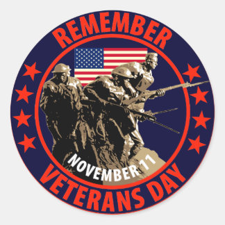 Onthoud de dag van de Veteranen Ronde Sticker