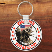 Onthoud de dag van de Veteranen Sleutelhanger (Voorkant)