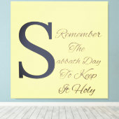 Onthoud de dag van Sabbat Christelijk Canvas Afdruk (Insitu (Houten vloer))
