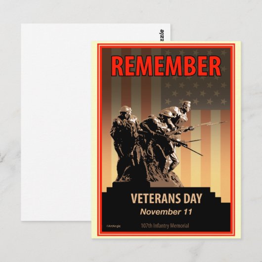 Onthoud de dag van Veteranen Briefkaart (Voorkant / Achterkant)