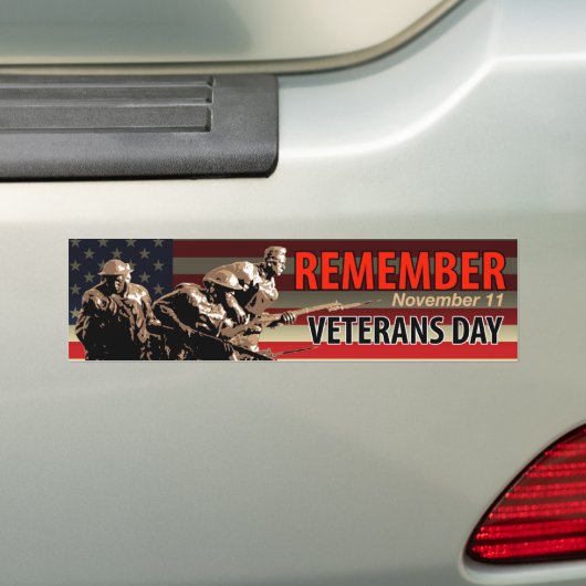 Onthoud de dag van Veteranen Bumpersticker (Op auto)