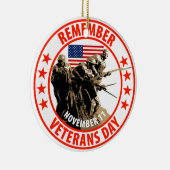 Onthoud de dag van Veteranen Keramisch Ornament (Rechts)