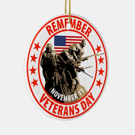Onthoud de dag van Veteranen Keramisch Ornament (Rechts)