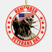 Onthoud de dag van Veteranen Keramisch Ornament (Voorkant)