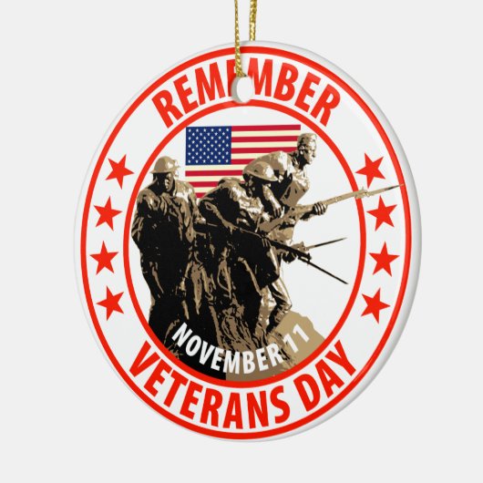 Onthoud de dag van Veteranen Keramisch Ornament (Links)