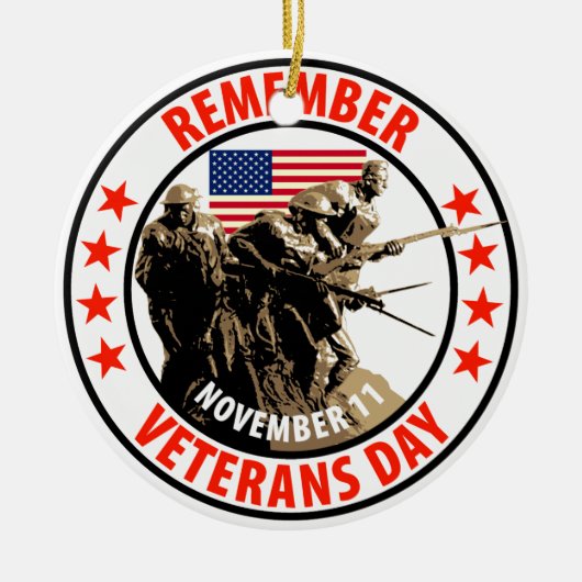 Onthoud de dag van Veteranen Keramisch Ornament (Voorkant)