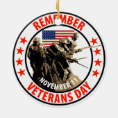 Onthoud de dag van Veteranen Keramisch Ornament (Achterkant)