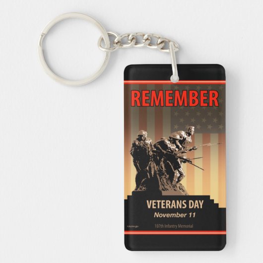 Onthoud de dag van Veteranen Sleutelhanger (Voorkant)