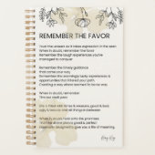 Onthoud de gunst - Grace vulde verheffend gedicht Planner (Voorkant)