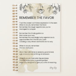 Onthoud de gunst - Grace vulde verheffend gedicht Planner