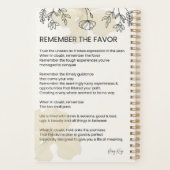 Onthoud de gunst - Grace vulde verheffend gedicht Planner (Achterkant)