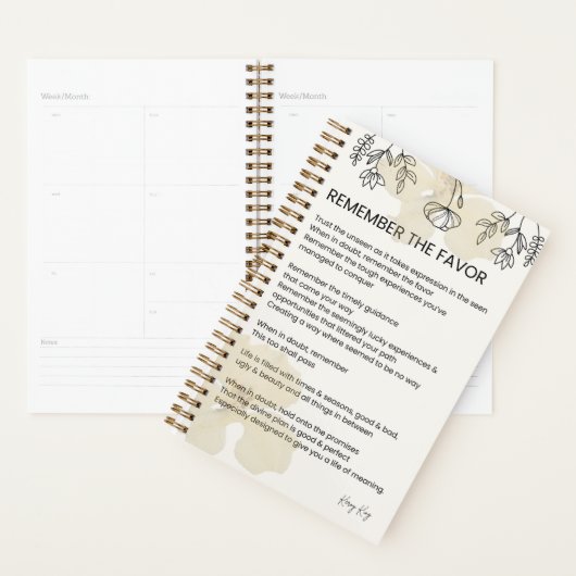 Onthoud de gunst - Grace vulde verheffend gedicht Planner (Display)