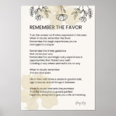 Onthoud de gunst - Grace vulde verheffend gedicht Poster (Voorkant)