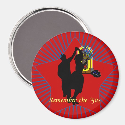 "Onthoud de jaren vijftig" koelkastmagneet Magneet (Voorkant / Achterkant)