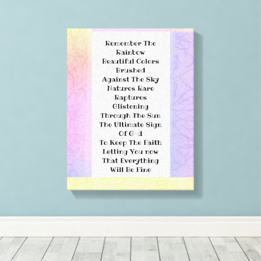 Onthoud de regenboog canvas afdruk (Insitu (Houten vloer))