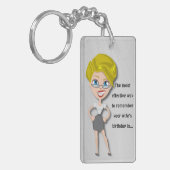 Onthoud de verjaardag van de vrouw, grappig citaat sleutelhanger (Voorkant Links)