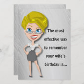 Onthoud de verjaardag van de vrouw, grappige verja (Voorkant / Achterkant)