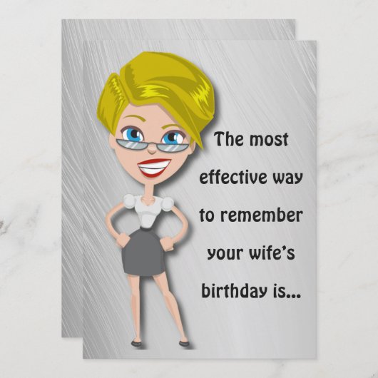 Onthoud de verjaardag van de vrouw, grappige verja (Voorkant / Achterkant)