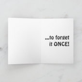 Onthoud de verjaardag van de vrouw, grappige verja bedankkaart (Binnen)