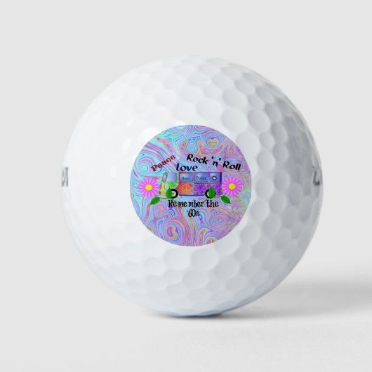 Onthoud de zestig, psychedelisch ontwerp. golfballen (Voorkant)