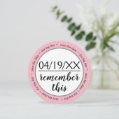 Onthoud deze roze - Sla de datum op Save The Date (Staand voorkant)