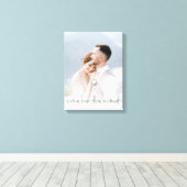 Onthoud dit moment Script Koppel Foto Huwelijk C Canvas Afdruk (Insitu (Houten vloer))
