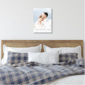 Onthoud dit moment Script Koppel Foto Huwelijk C Canvas Afdruk (Insitu (Slaapkamer))