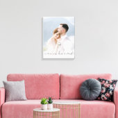 Onthoud dit moment Script Koppel Foto Huwelijk C Canvas Afdruk (Insitu (Woonkamer))