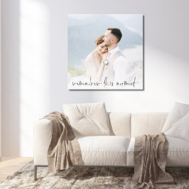 Onthoud dit moment waarop het script Couple Photo Canvas Afdruk