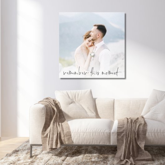 Onthoud dit moment waarop het script Couple Photo  Canvas Afdruk