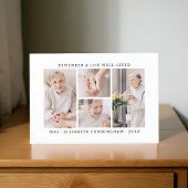 Onthoud een leven Modern Eenvoudige 4 foto collage Bedankkaart