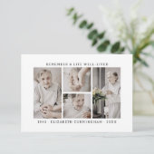 Onthoud een leven Modern Eenvoudige 4 foto collage Bedankkaart (Staand voorkant)