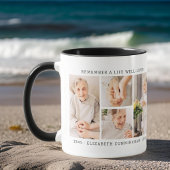 Onthoud een leven Modern Eenvoudige 4 foto collage Mok