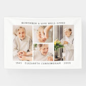 Onthoud een leven Modern Eenvoudige 4 foto collage Spandoek (Horizontaal)