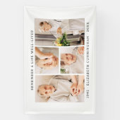 Onthoud een leven Modern Eenvoudige 4 foto collage Spandoek (Verticaal)