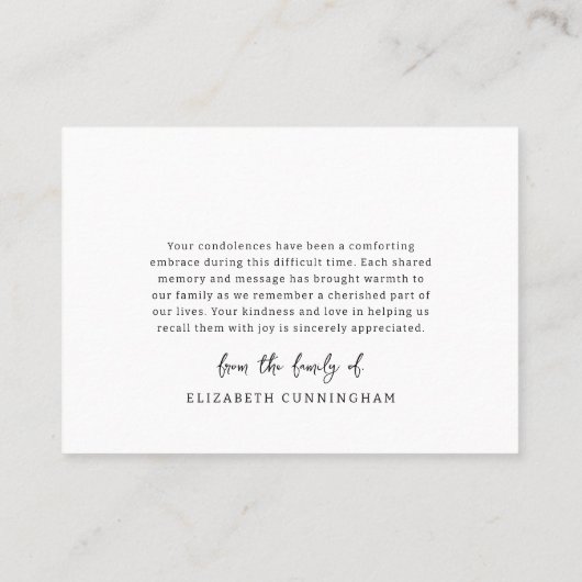 Onthoud een leven Modern Eenvoudige 4 foto collage Visitekaartje (Achterkant)