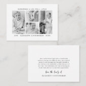 Onthoud een leven Modern Eenvoudige 4 foto collage Visitekaartje (Voorkant / Achterkant)