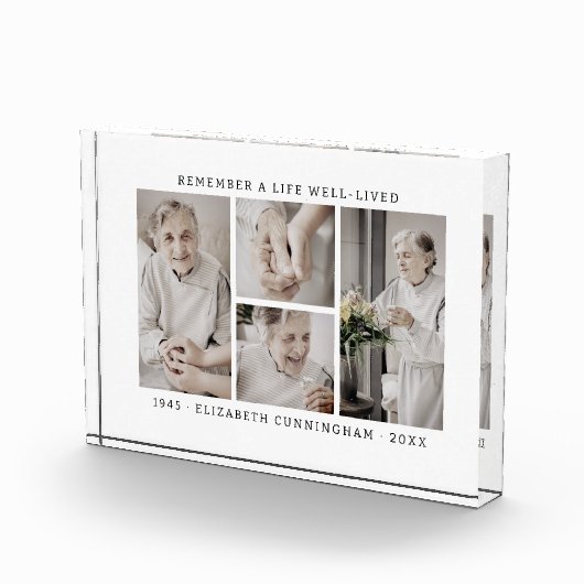 Onthoud een leven Moderne eenvoudige 4 collage Fotoblokken (Rechts)