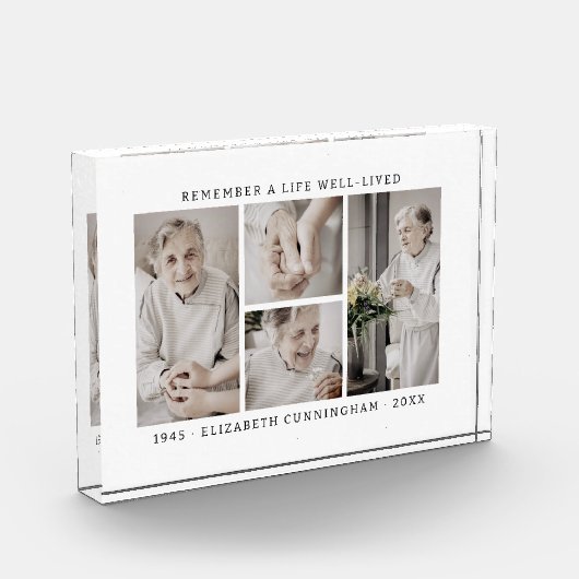 Onthoud een leven Moderne eenvoudige 4 collage Fotoblokken (Links)