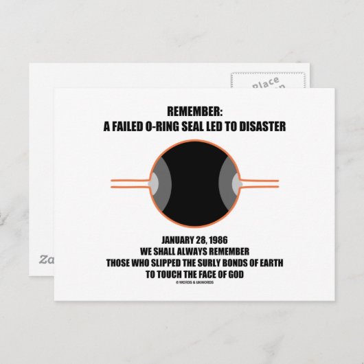 Onthoud: een mislukte O-ring zegel leidde tot een Briefkaart (Voorkant / Achterkant)