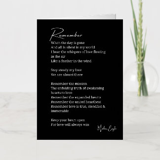 Onthoud het liefdesgedicht folie wenskaart